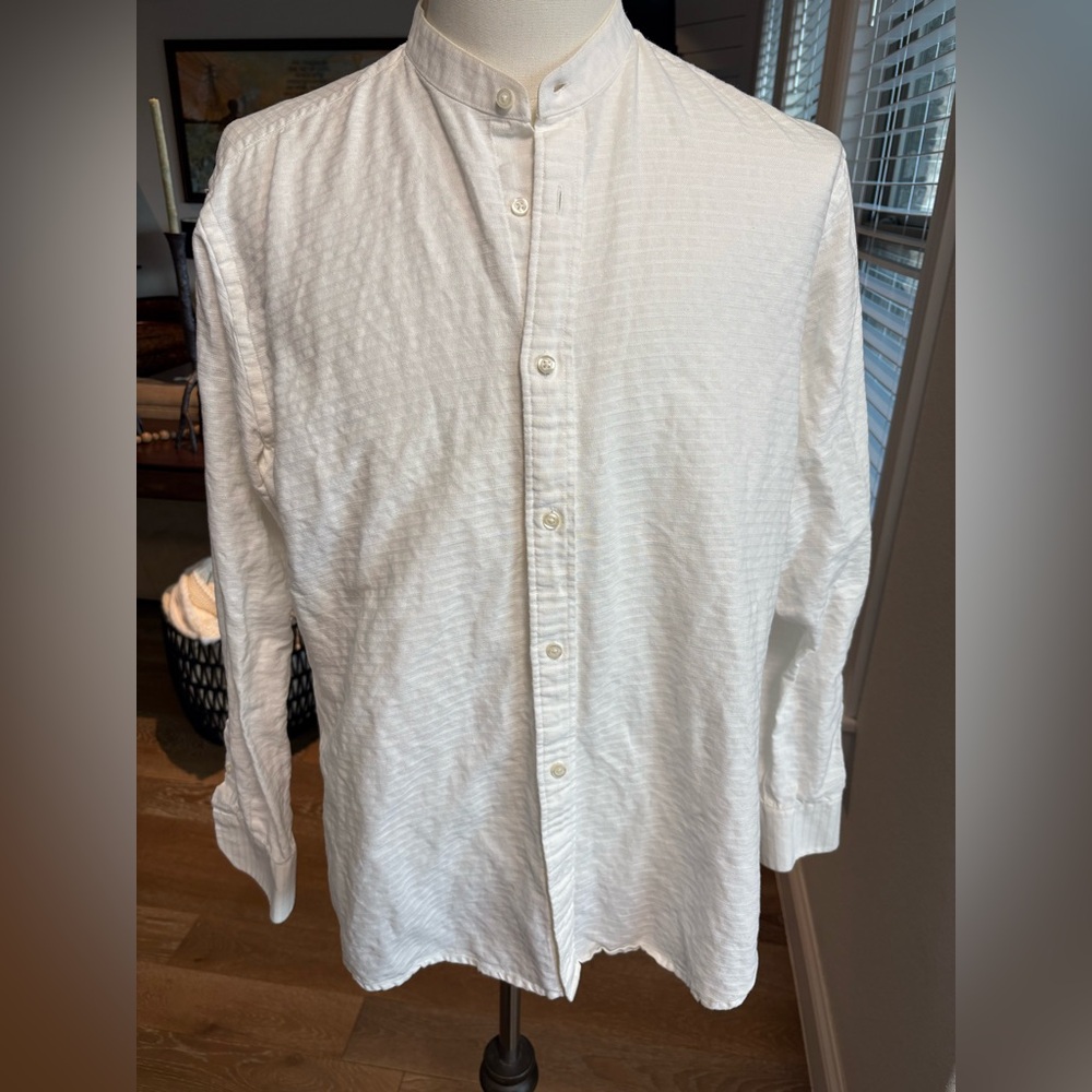 Classic White Men's Casual Button-Down Shirt